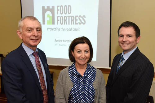 Robin Irvine, Food Fortress Coordinator, Una Davey, InvestNI and Dr Simon Haughey, Queens University, Belfast.